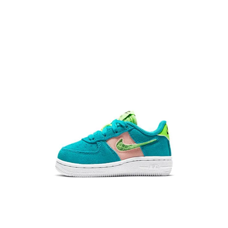 Nike Air Force 1 Anti Slip Wear Resistant Low Top Toddler Shoes Pink Green Infant And Toddler-0