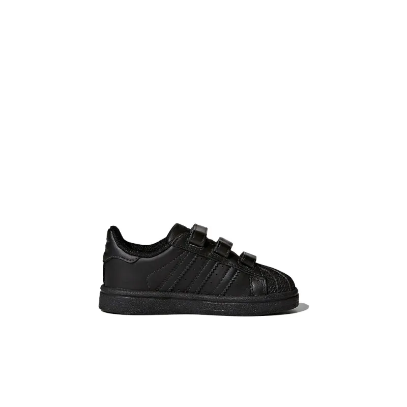 Adidas Originals Superstar Series Slip-Resistant Low-Top Skateboard Shoes Pure Black Infant And Toddler-1