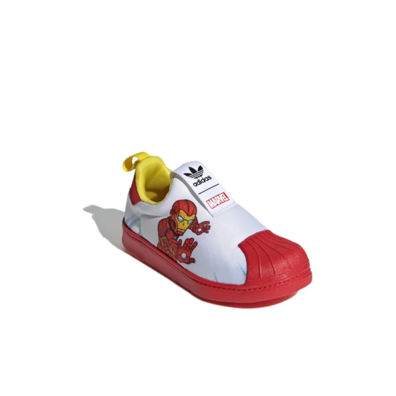 Adidas Originals SUPERSTAR 360 360 Breathable Low-Top Skateboard Shoes White Red Children Aged 3-7 Years Old-2
