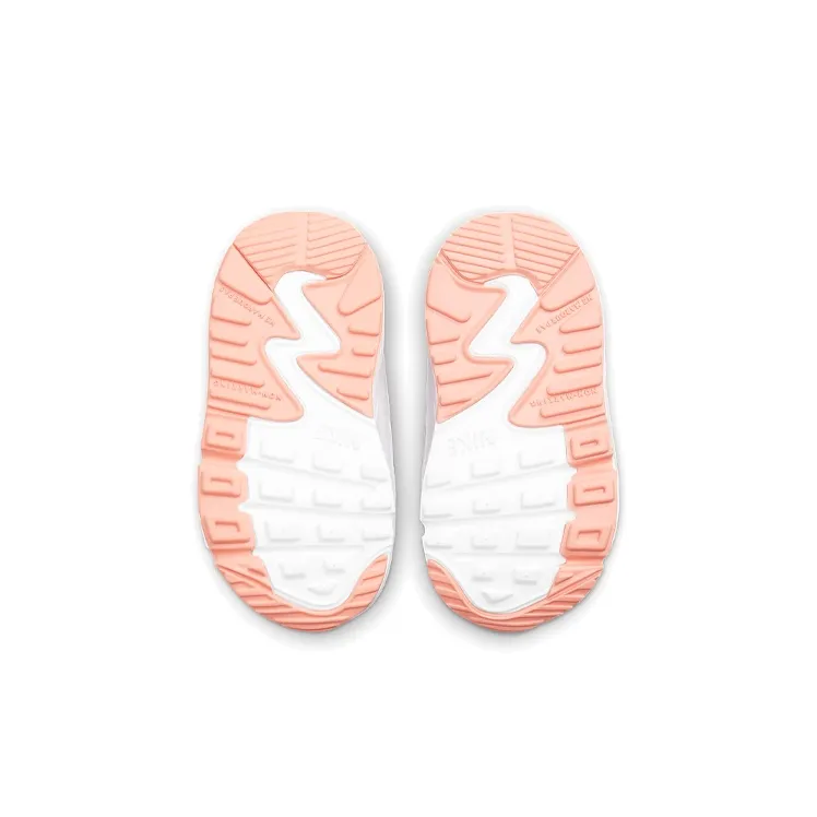 Nike Air Max 90 Toggle Abrasion Resistant Low Top Toddler Shoes White Green Orange Infant And Toddler-5