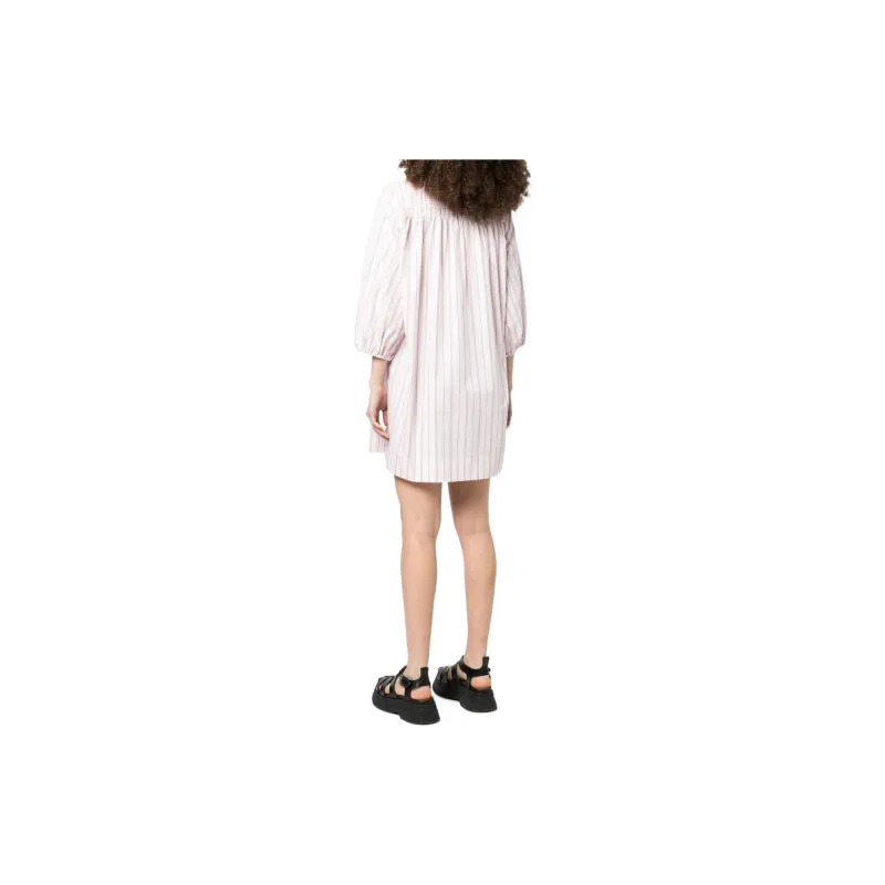 GANNI Striped Mini Shirt Dress-1