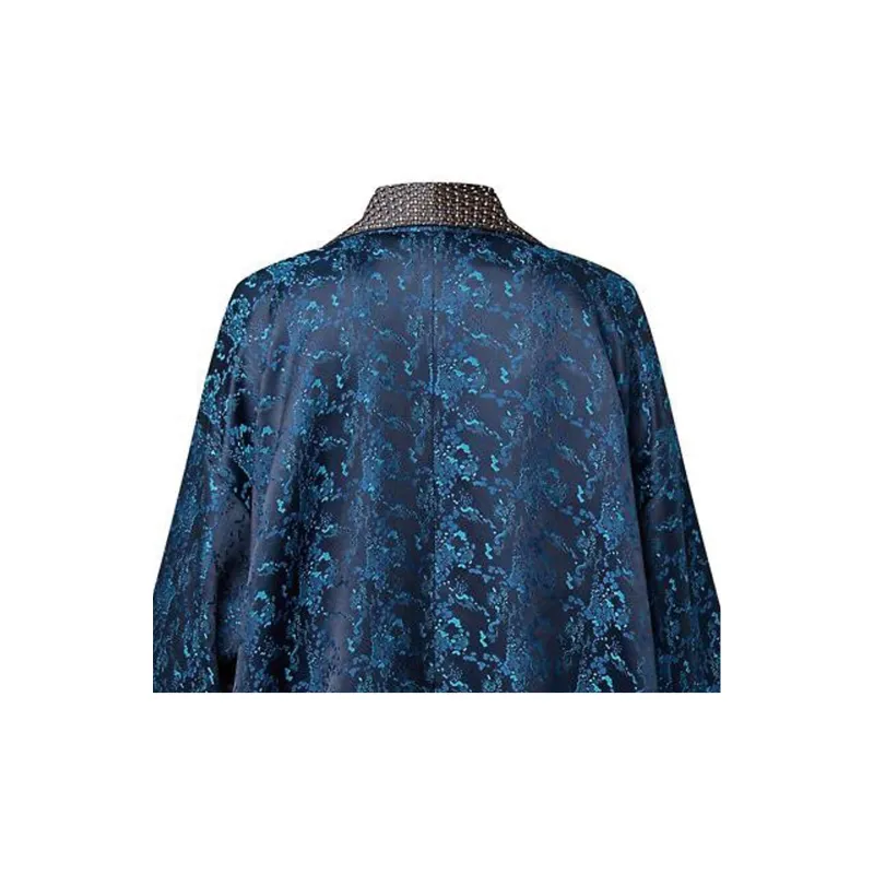 LOUIS VUITTON Embroidered Trim Abstract Jacquard Robe Jacket-7