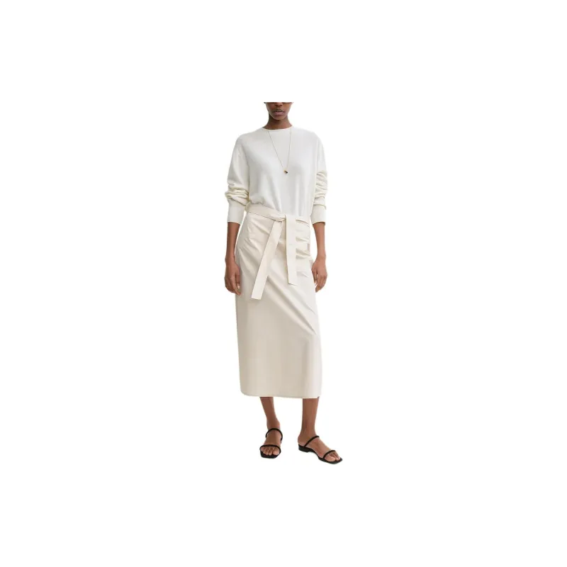 TOTEME Tie waist Cotton Midi Skirt-1