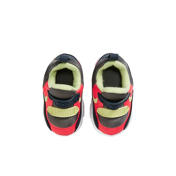 Nike Air Max 90 Low Top Running Shoes Black Red Infant And Toddler-2
