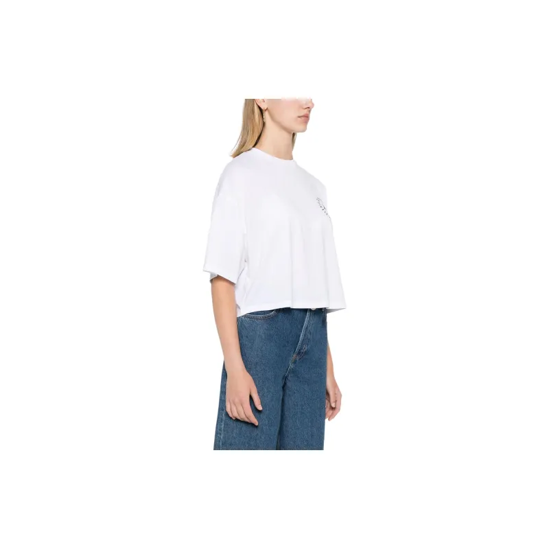 Elisabetta Franchi Cropped Logo print T shirt-3
