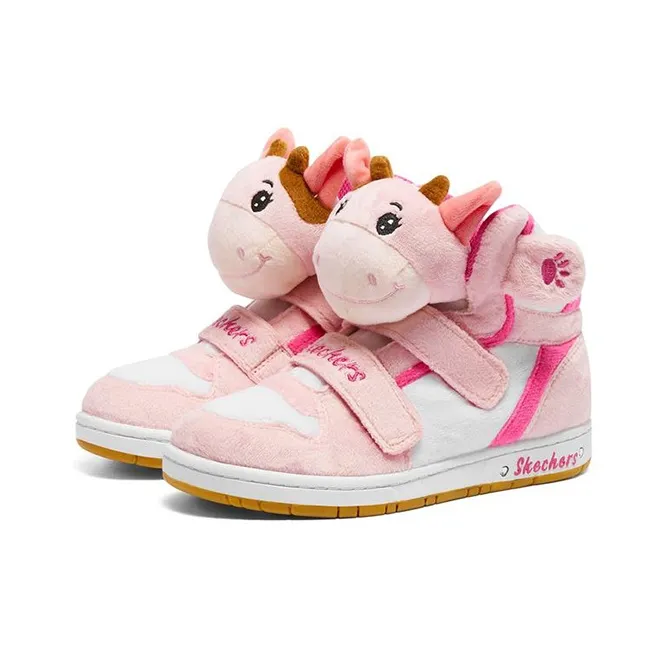 Skechers Sugarcanes Slip Resistant, Abrasion Resistant, Thermal High Top Kids' Skateboarding Shoes White Pink Teenagers-2