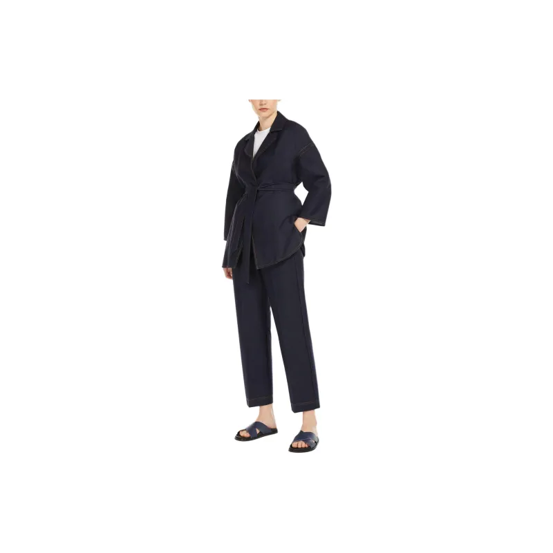 MaxMara Jackets Coats Women's Marine Blue-3