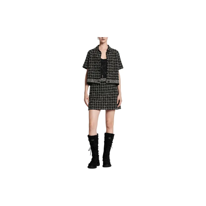 DIOR Cropped Coats Women's Black-2
