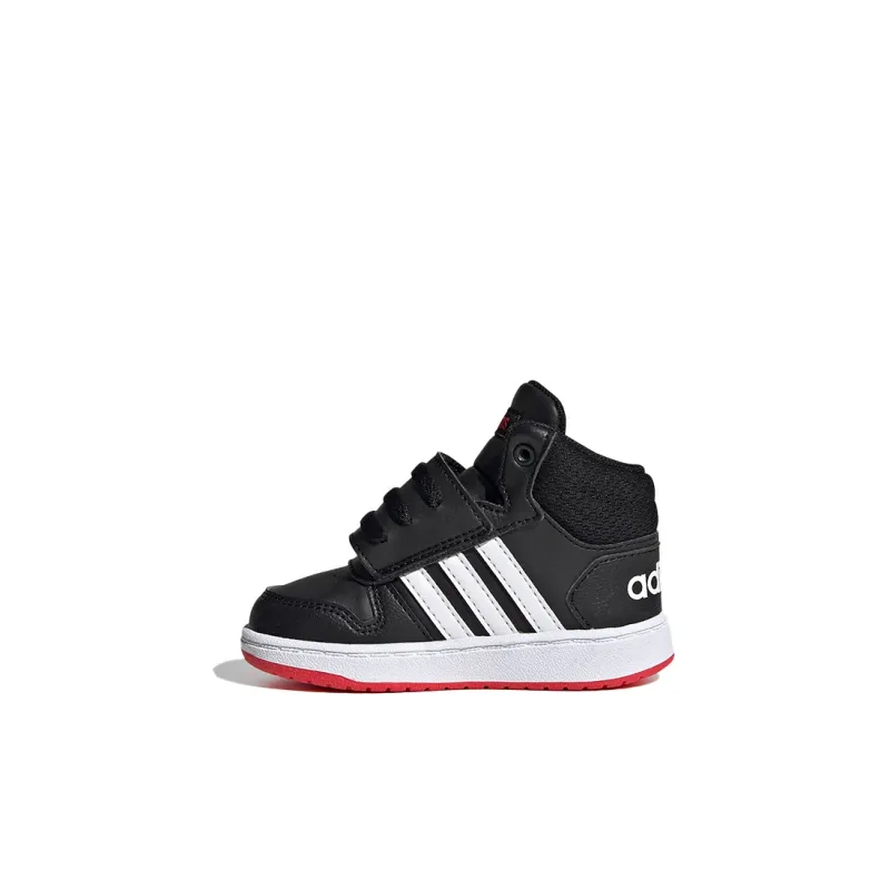 Adidas Neo Hoops 2.0 Mid Breathable Mid Top Vintage Basketball Shoes Black White Red Infant And Toddler-0