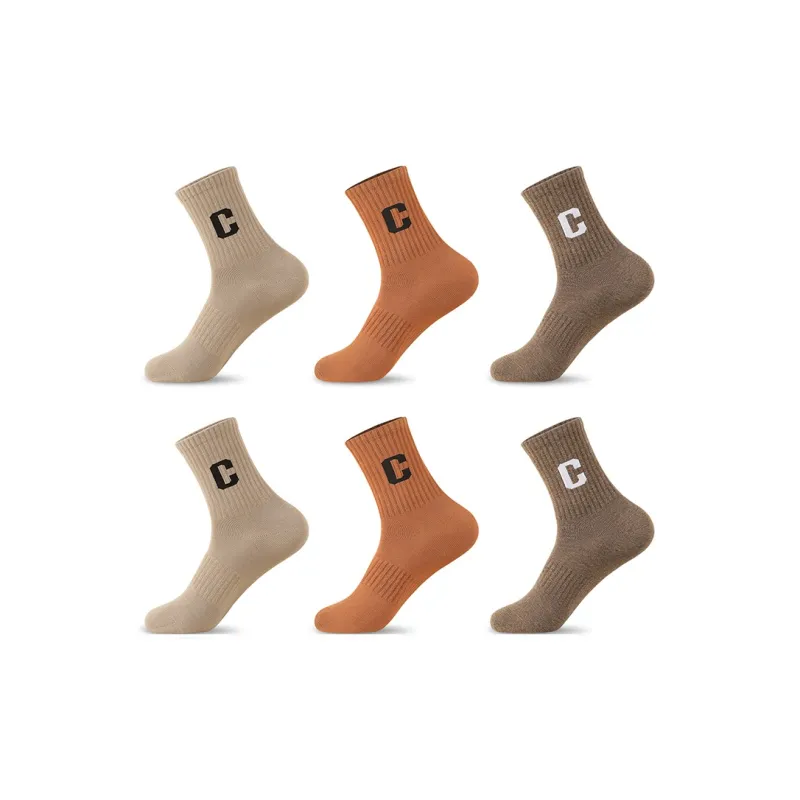 H YXIANG Mid Calf Socks Women's 6 Pack-3