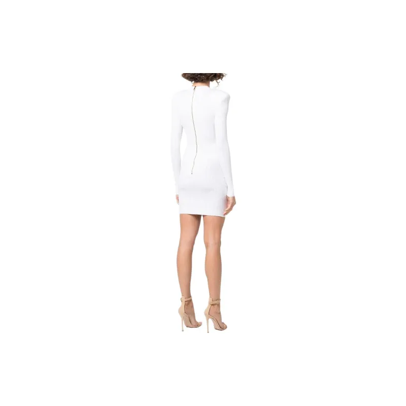 BALMAIN Long-Sleeved Dresses Women's White-2