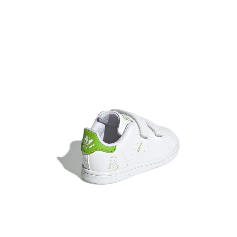 Kermit The Frog x Adidas Originals STAN SMITH Cf I Low-Top Skateboard Shoes White Green Infant And Toddler-3