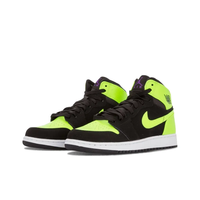 Jordan 1 Retro High GS Black Ghost Green-2
