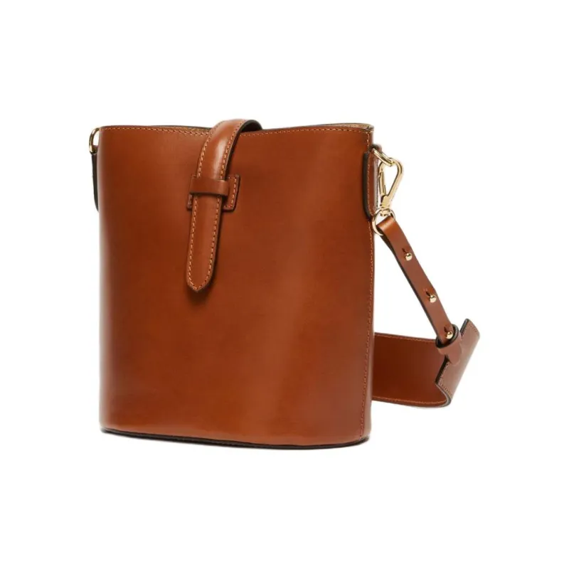 MaxMara Tanned Leather Bucket Bags Shoulder Bag Crossbody Bag Small Size Women's Brown-1