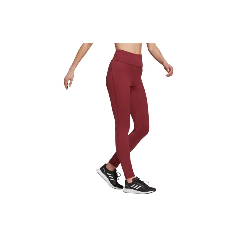 Adidas Yoga Essentials High-Waisted Leggings Athletic Trousers Women's Dark Shadow Red-3