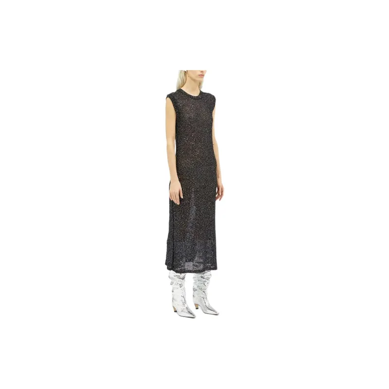 MSGM Glitter Knitted Midi Dress-2