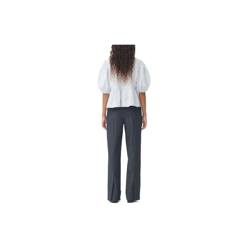 GANNI Striped Straight Trousers-3