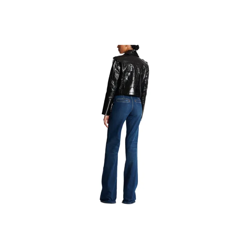 BALMAIN Polished finish Biker Jacket-3