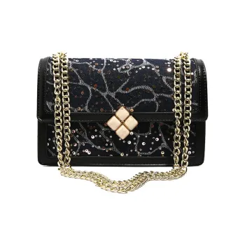 NOMK PU Bonded Synthetic Leather Shoulder Bag Crossbody Bag Women's Black/White/Light Blue/Dark Blue