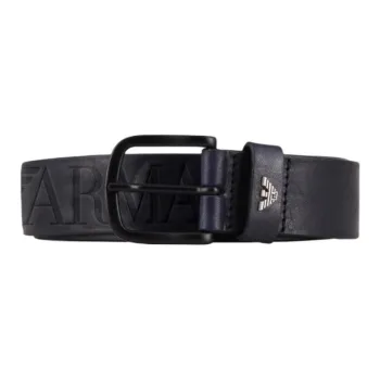 EMPORIO ARMANI Cow Leather Leather Belts Men's Blue 3.5cm