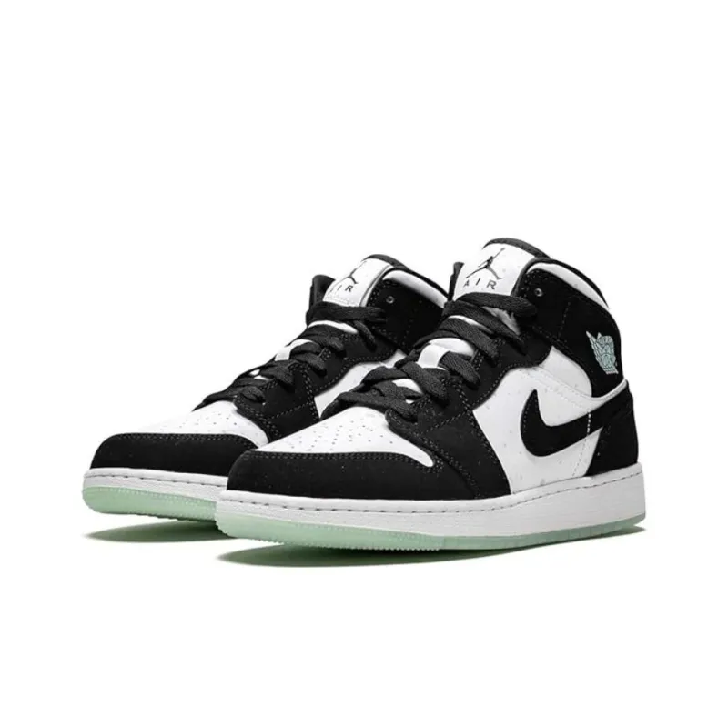 Jordan 1 Mid White Black Teal Tint GS-3