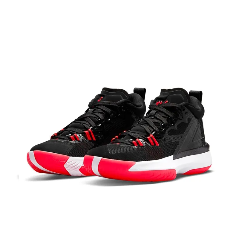 Jordan Zion 1 'Infrared' Zion Mid Top Basketball Shoes Black Red Teenagers-2