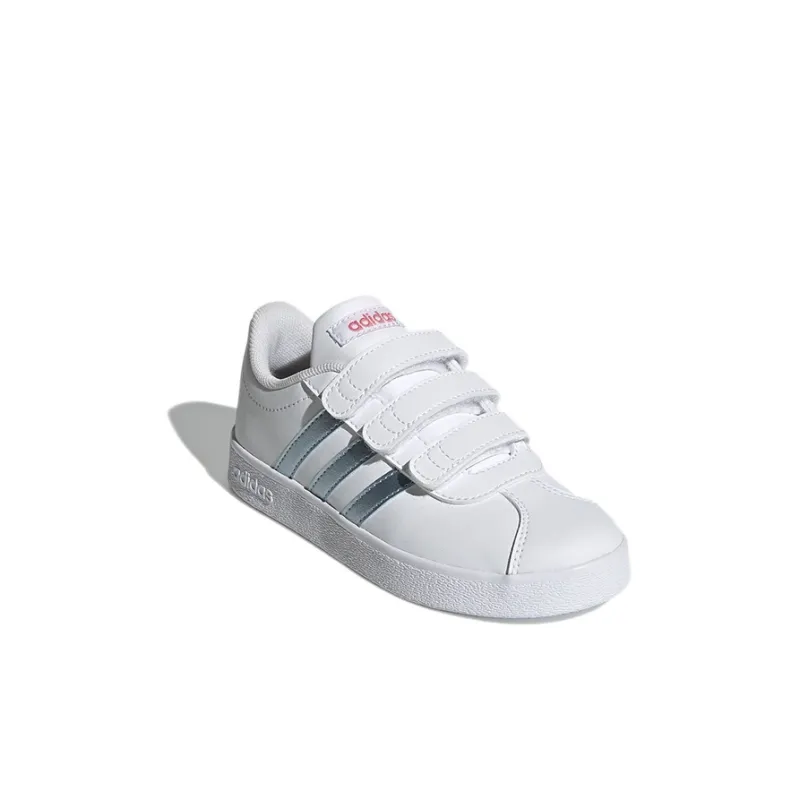 Adidas VL Court 2.0 J 'White Vision Metallic'-2