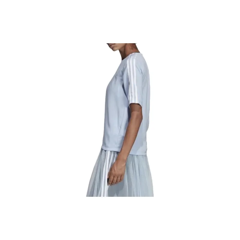 Adidas Originals Set in Sleeve T Shirt Women's Light Blue-3