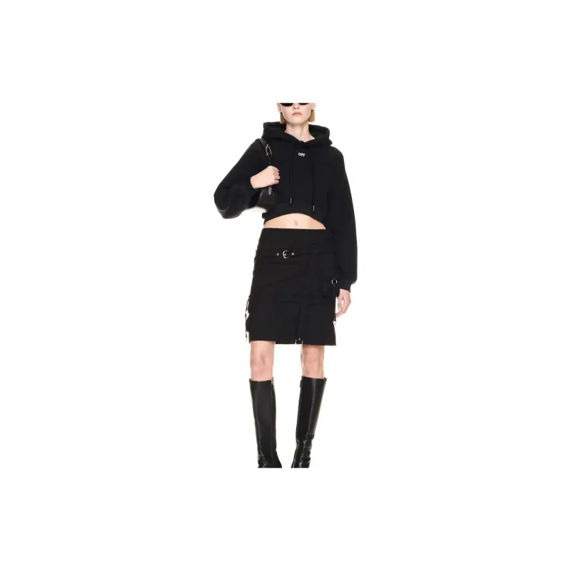 OFF-WHITE Logo-print Cropped Hoodie-1