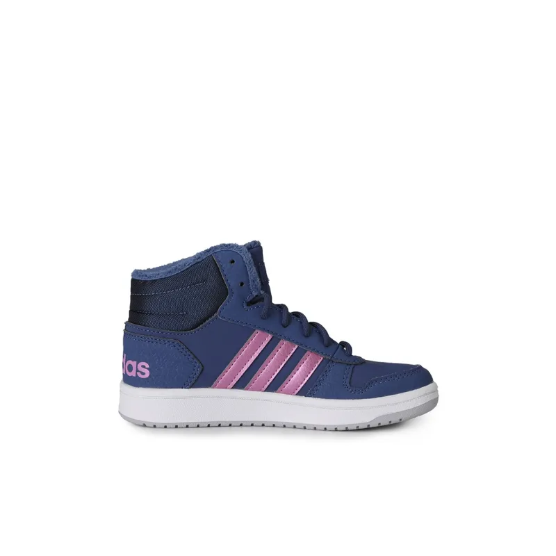 Adidas Neo Hoops 2.0 Breathable Mid Top Children's Basketball Shoes Dark Blue Purple Kids'-1