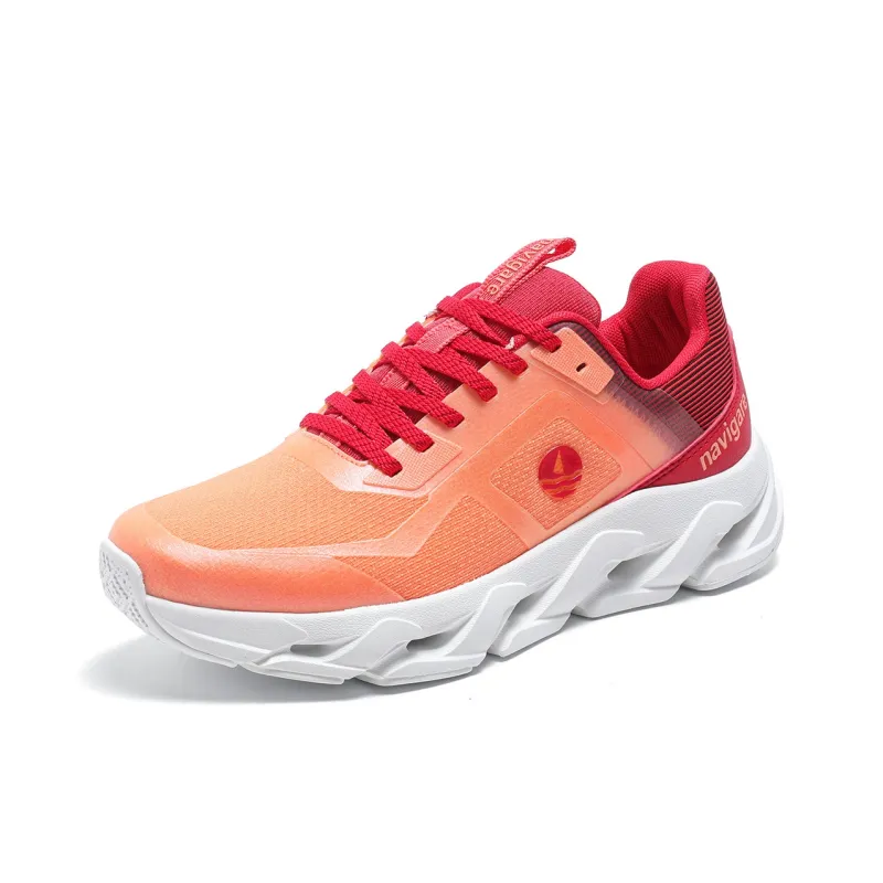 NAVIGARE Trendy Jogger Running Shoes Men Low Top Black/Gray/White/Gray/Orange/Red-5