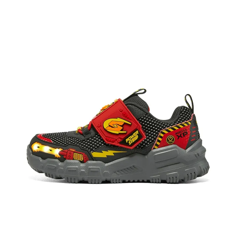 Skechers Bob's Slip-Resistant Cushioning Wear-Resistant Kids Lifestyle Shoes Charcoal Gray Red Teenagers-0