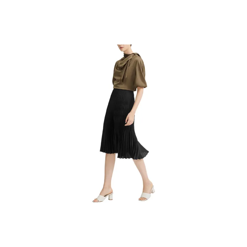 THEORY Casual Long Skirts Women's Black-1