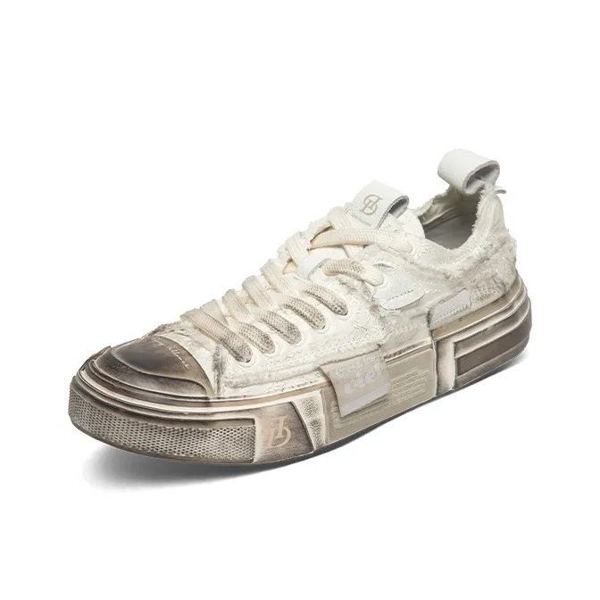 Daisy Fellowes Anti-Slip And Wear-Resistant Height Increasing Low-Top Skateboard Shoes Unisex White Couple Trendy Shoes-1
