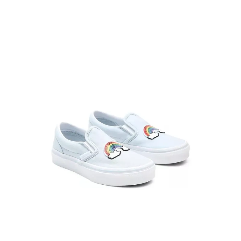 Vans Slip-on Low-Top Kids' Skateboarding Shoes Light Blue Rainbow Children Aged 3-7 Years Old-2