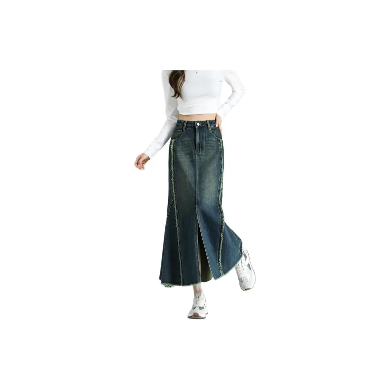 【dme】 Denim Long Skirts Women's Medium Denim Blue-4