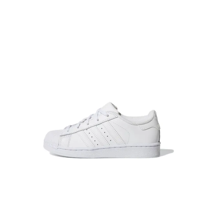 Adidas Originals SUPERSTAR Abrasion Resistant Low Top Skateboard Shoes Pure White Children Aged 3 7 Years Old-0