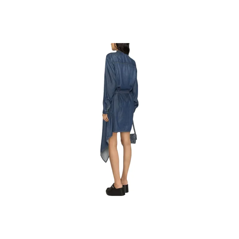 DIESEL Long-Sleeved Dresses Women's Blue-3