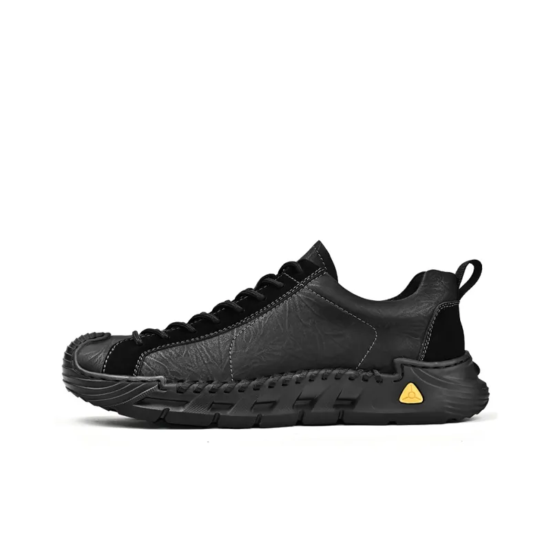 Laoks Men's Casual Shoes Men Low Top Khaki/Black-5