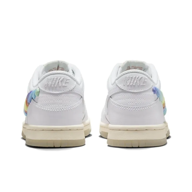 Nike Dunk Low SE Rainbow Lace Swoosh White GS-4