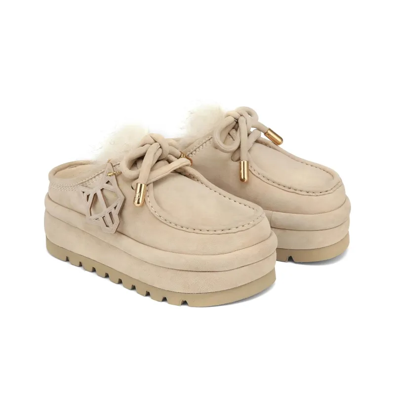 Naked Wolfe Abrasion Resistant Closed Toe Slippers Women's Beige-3