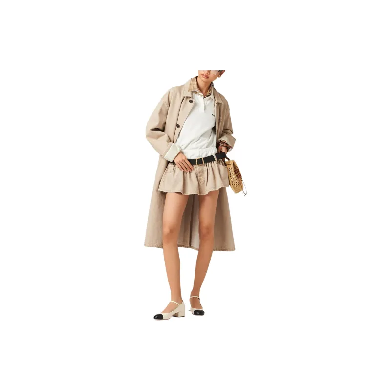 MIU MIU Low rise Denim Miniskirt-1