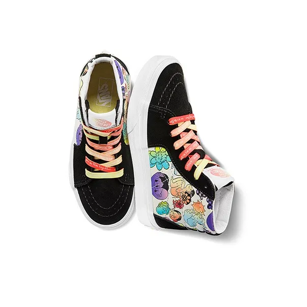 Vans SK8 Anti-Slip Wear-Resistant High-Top Skateboard Shoes Black Children Aged 3-7 Years Old-2