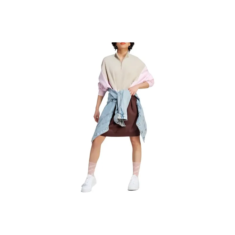 Adidas Long-Sleeved Dresses Women's Beige-4