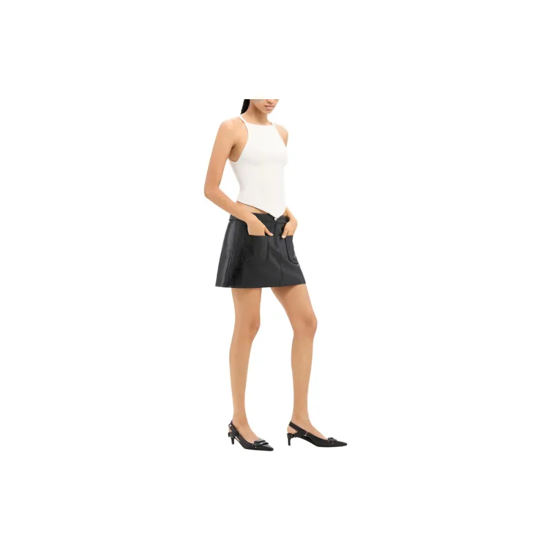 COURREGES 2-Pocket Vinyl Mini Skirt-3