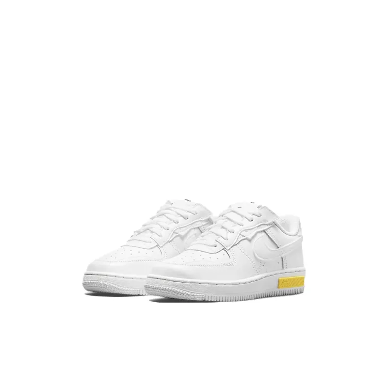 Nike Air Force 1 Fontanka Low Top Skateboard Shoes White Yellow Children Aged 3 7 Years Old-2