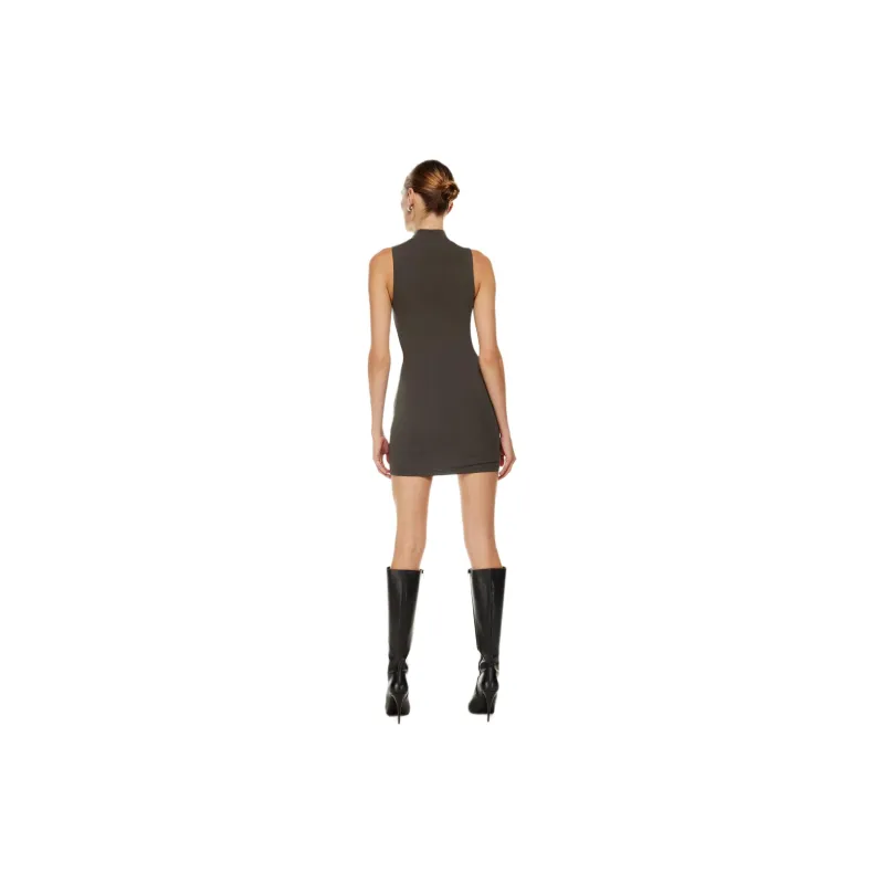 ARITZIA Contour Contour Mockneck Mini Dress Sleeveless Dress Women's Rich Mocha Brown-3