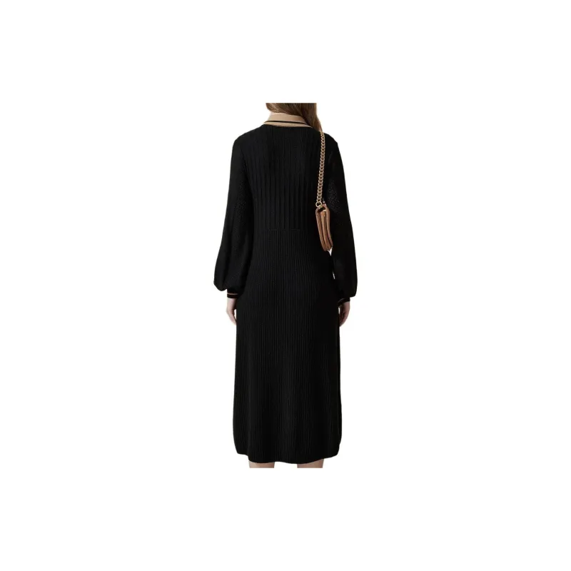 DKNY Long Sleeved Dress Women's Black-1