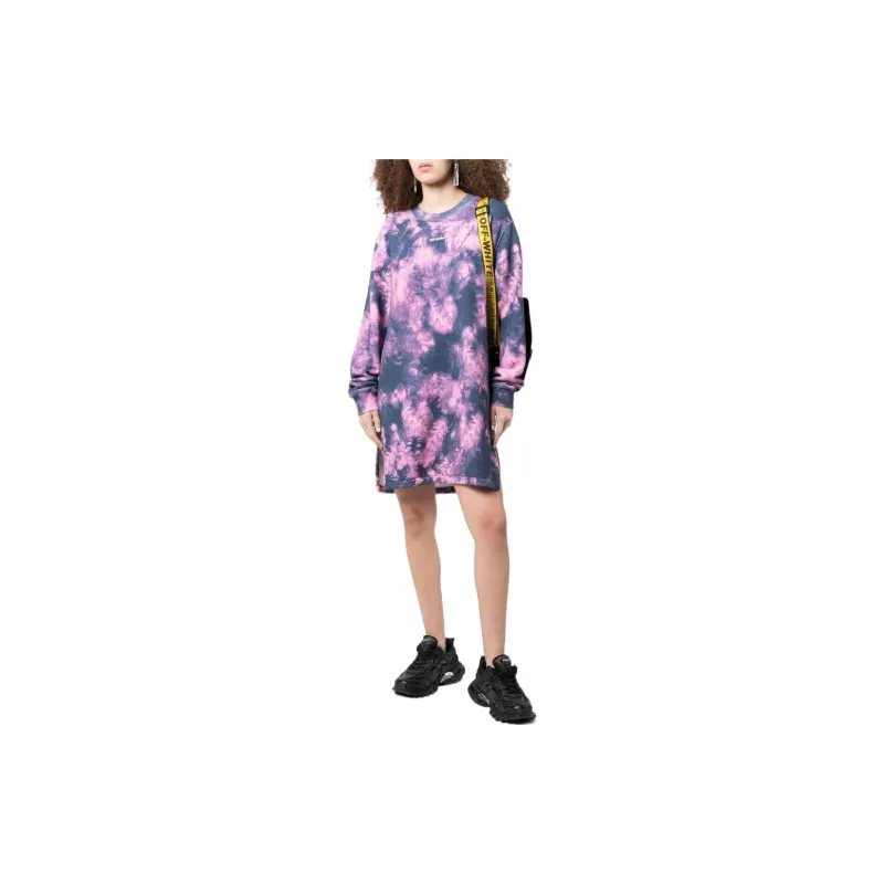 OFF WHITE Arrows Tie Dye Long Sleeved Sweatshirt Dress-1