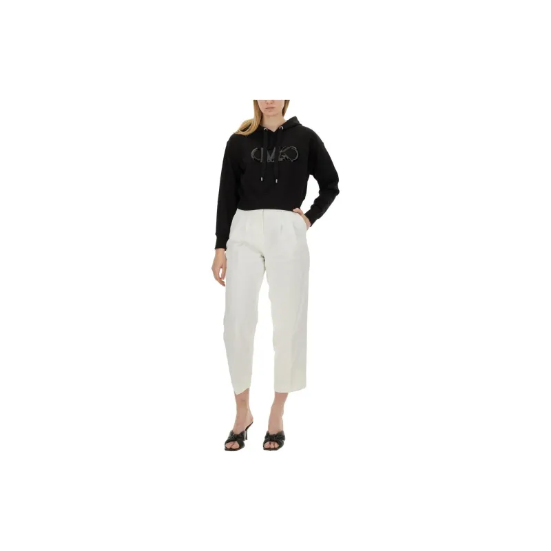 MICHAEL MICHAEL KORS Empire Logo Drawstring Cropped Hoodie-3